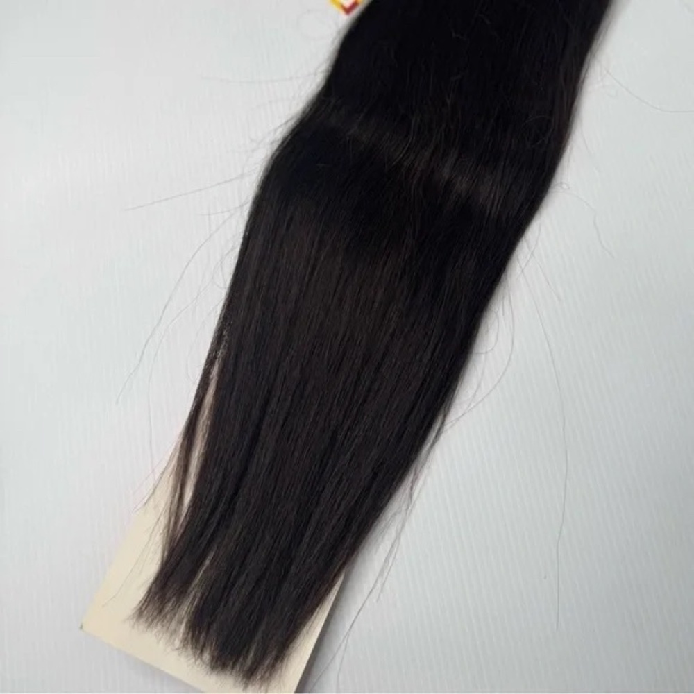 100% Human hair Extensions 18 In Natural Black Unprocessed hair - Picture 2 of 4